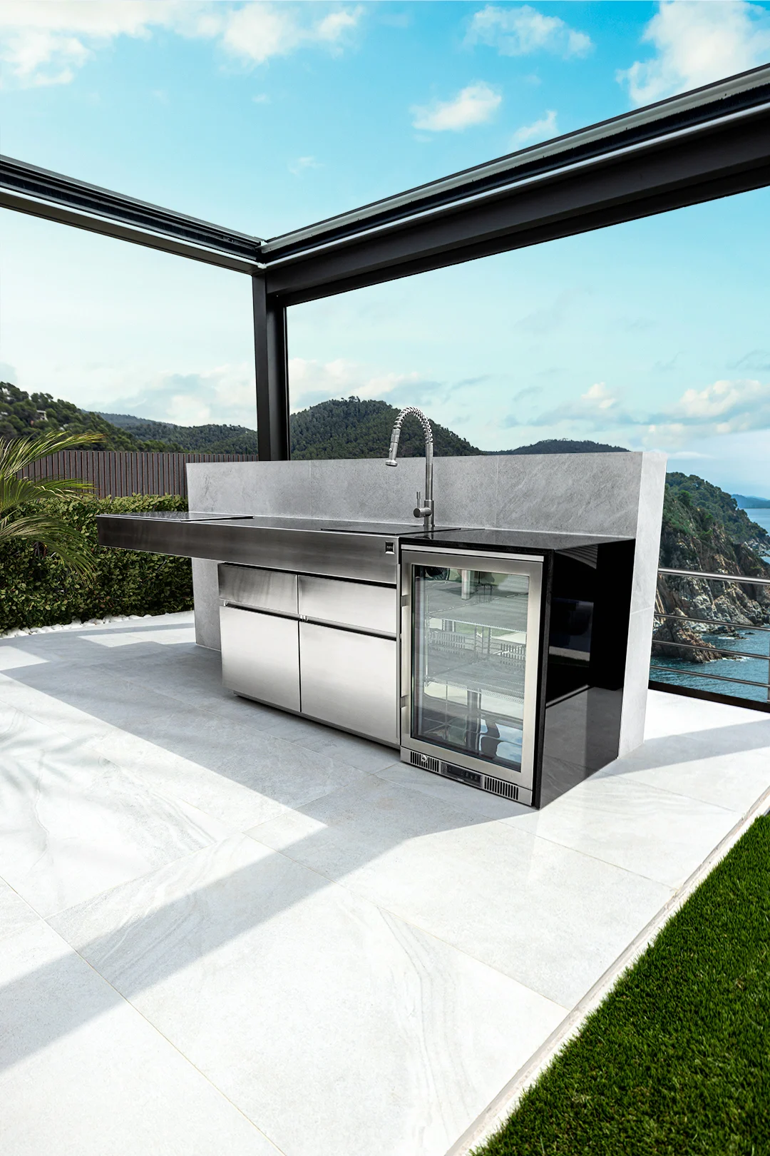 stainless outdoor kitchen