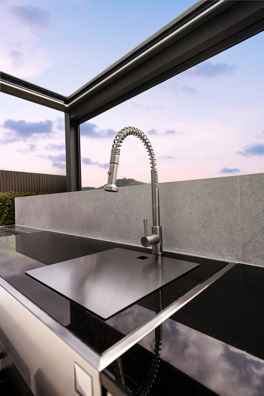 stainless steel bbq outdoor kitchen with sink