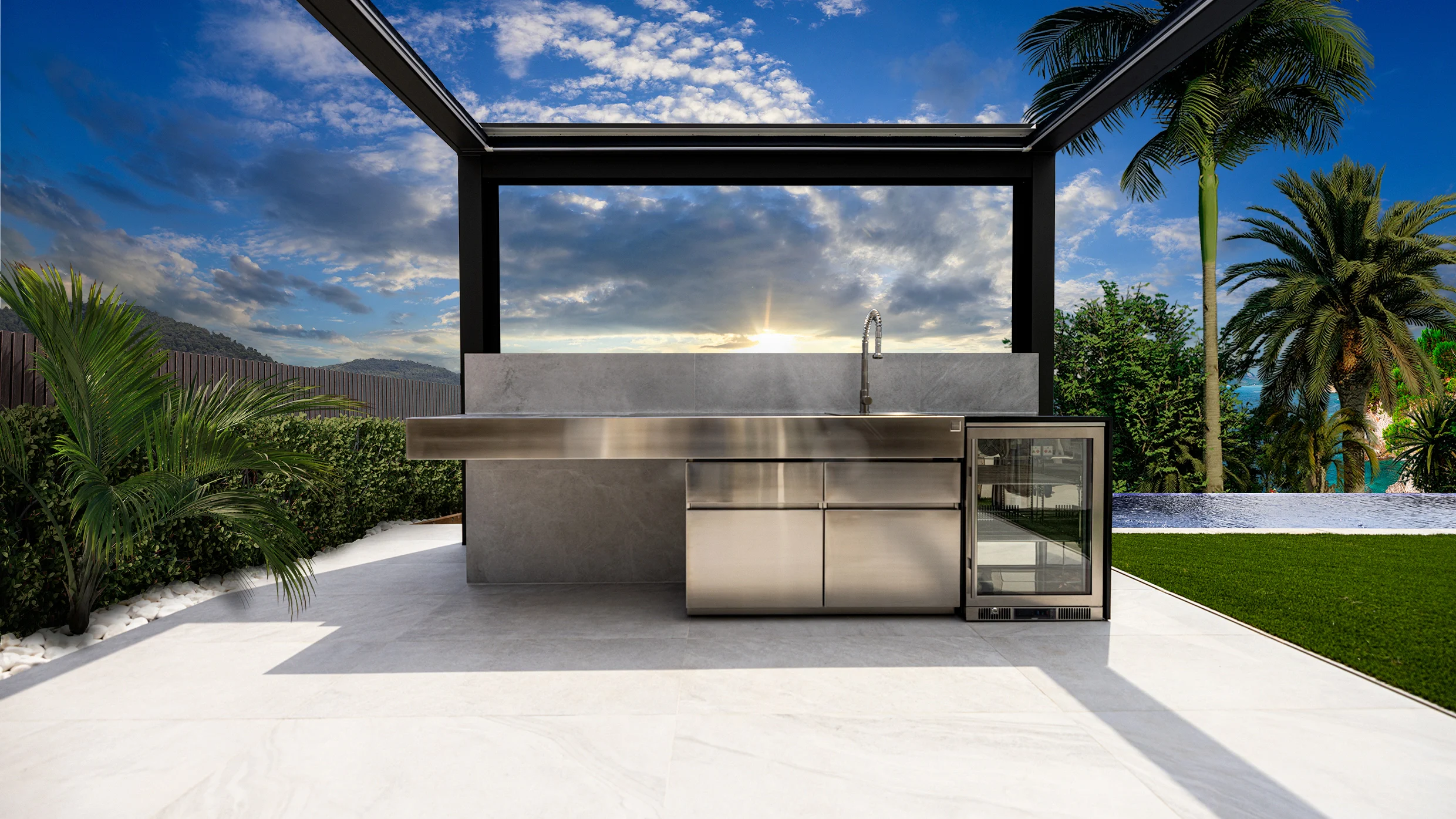 outdoor stainless steel kitchen