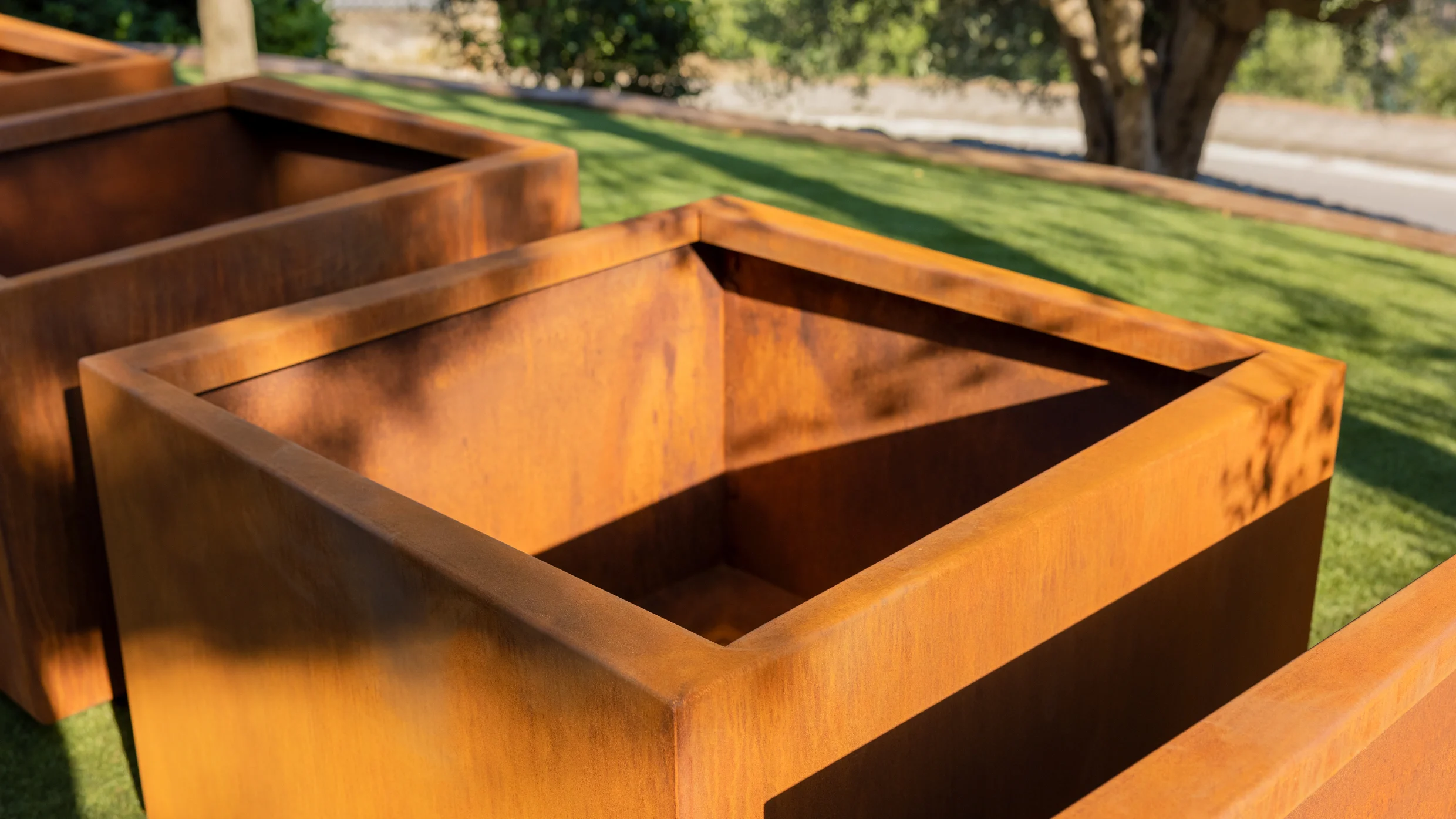 corten steel planters