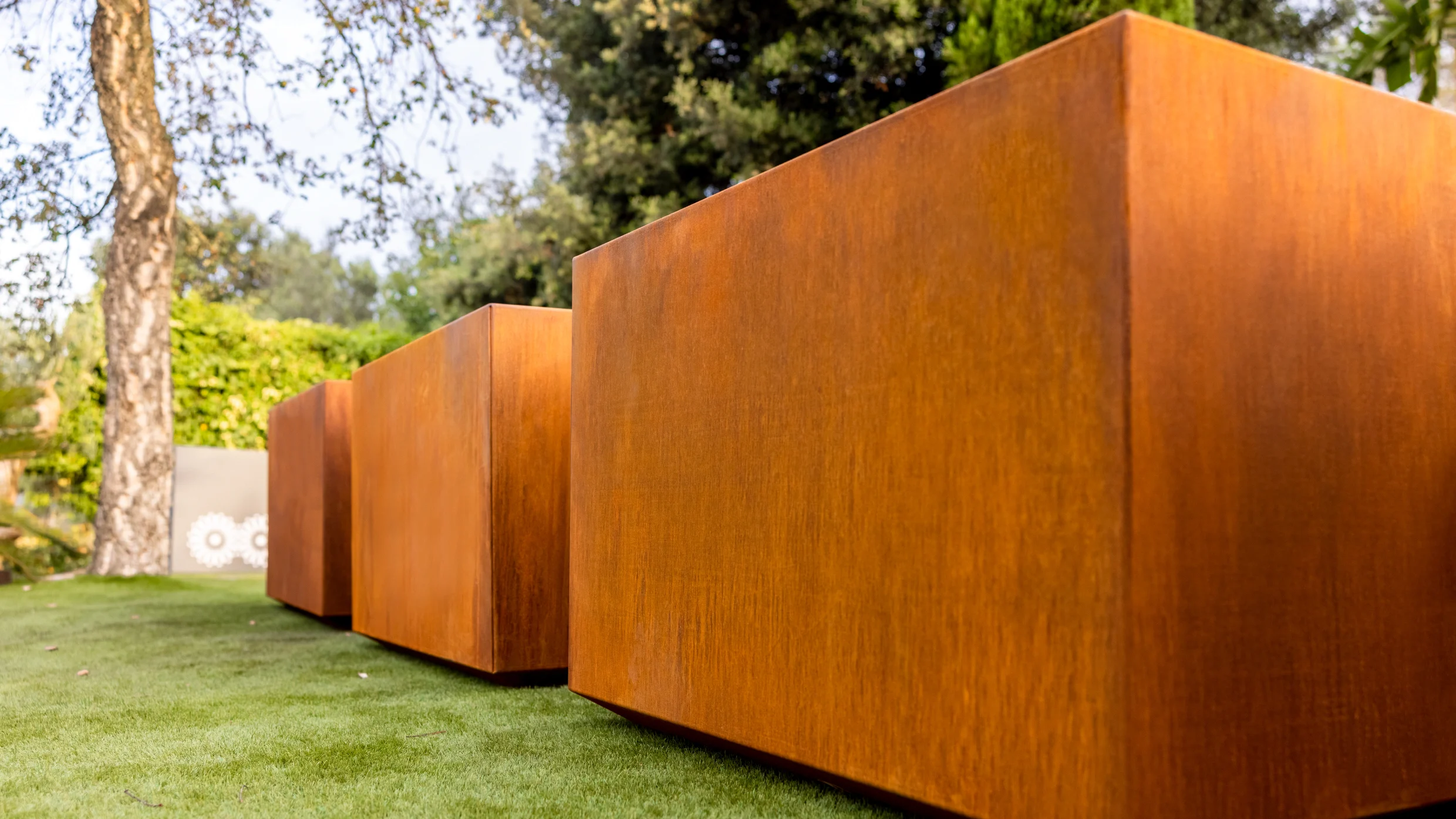 corten steel large planters