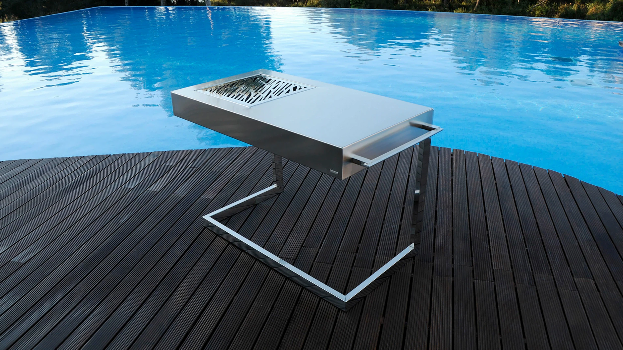 stainless steel charcoal barbecue
