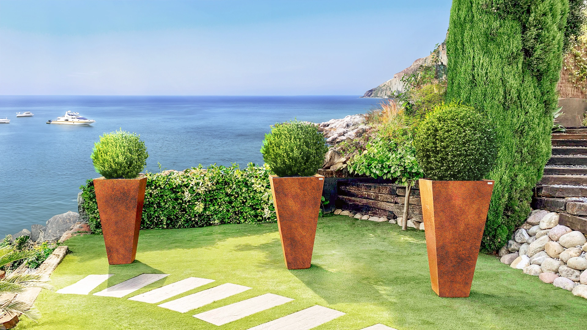 corten steel planter