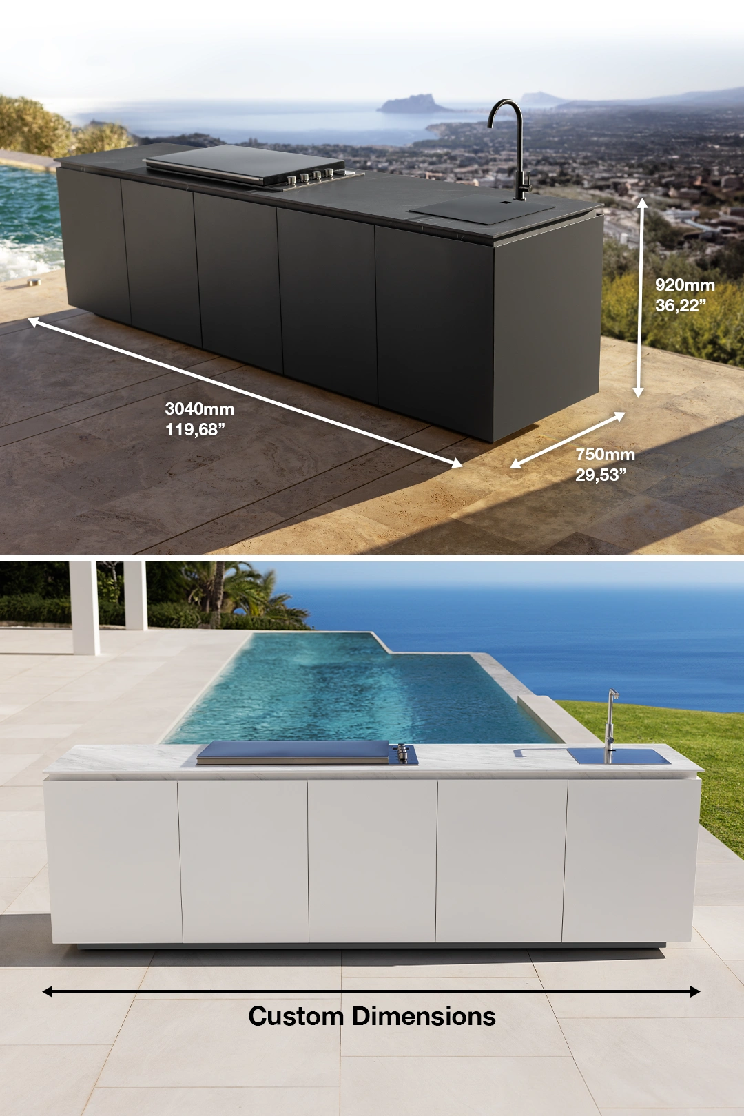 high end garden kitchen