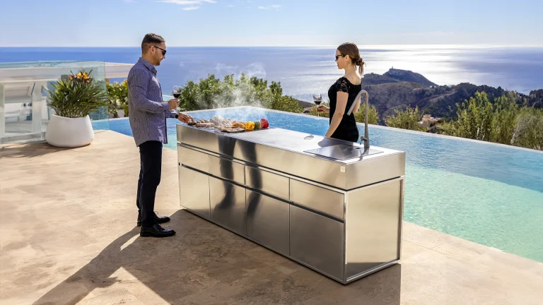 outdoor kitchen with grill
