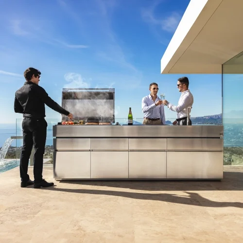 outdoor kitchen with barbecue